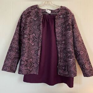 3 Piece Women’s Skirt Pants Set Floral Blazer Skirt Pants 14P *Read*
